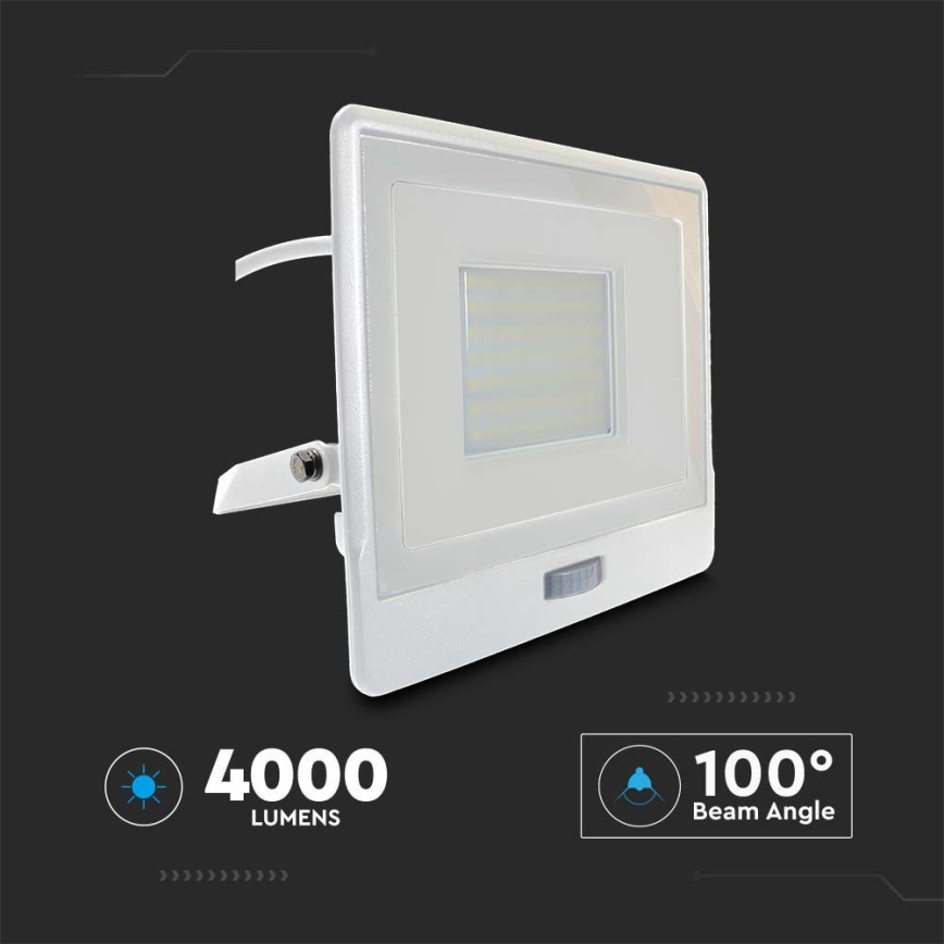 LED-Strahler mit Sensor LED/50W/230V 4000K IP65 weiß