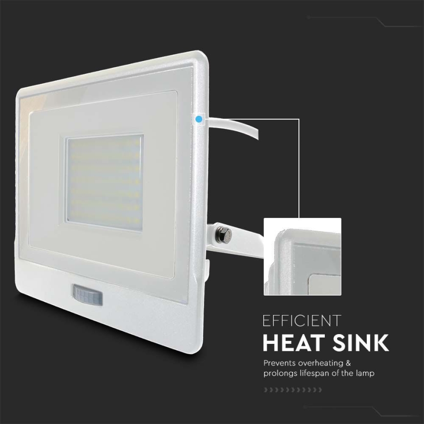 LED-Strahler mit Sensor LED/50W/230V 4000K IP65 weiß