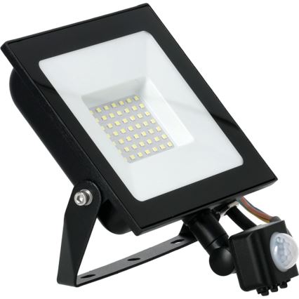 LED-Strahler mit Sensor LED/50W/230V 6500K IP44 schwarz
