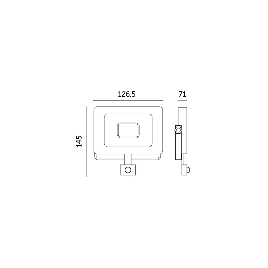 LED-Strahler mit Sensor MHC LED/20W/230V IP44 6500K schwarz