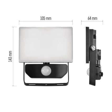 LED-Strahler mit Sensor TAMBO LED/10W/230V 4000K IP54