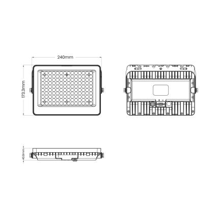 LED – Strahler mit Solarpanel FOCUS 100W/15000 mAh 3,2V 6000K IP65 + Fernbedienung