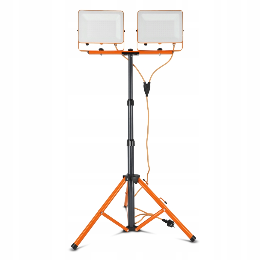 LED-Strahler mit Stativ 2xLED/100W/230V 4500K IP65 orange
