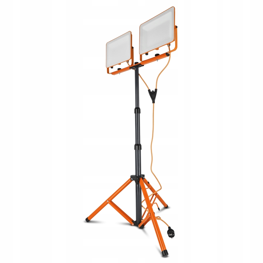 LED-Strahler mit Stativ 2xLED/100W/230V 4500K IP65 orange