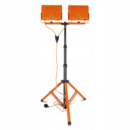 LED-Strahler mit Stativ 2xLED/100W/230V 4500K IP65 orange