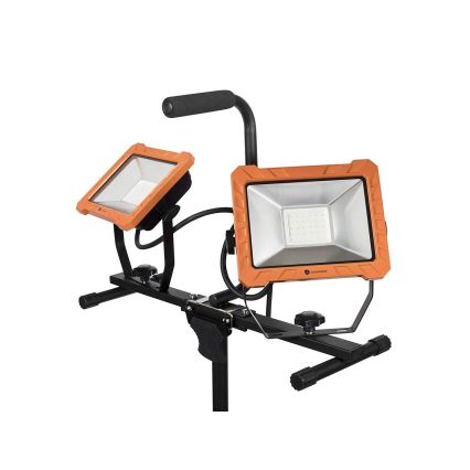 LED-Strahler mit Stativ 2xLED/30W/230V 4000K IP65 orange/schwarz
