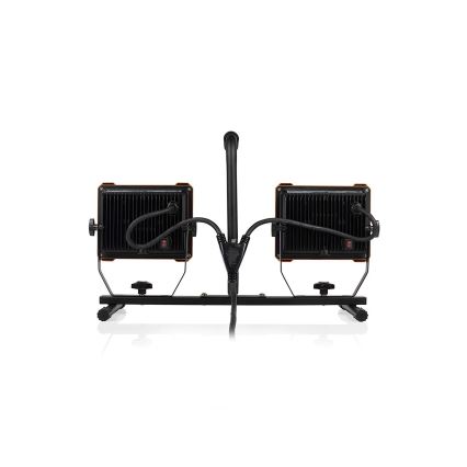 LED-Strahler mit Stativ 2xLED/30W/230V 4000K IP65 orange/schwarz