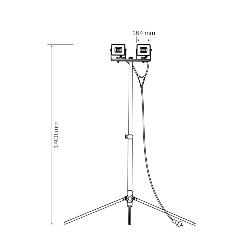 LED-Strahler mit Stativ 2xLED/30W/230V 6500K IP65 gelb