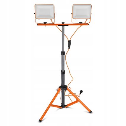 LED-Strahler mit Stativ 2xLED/50W/230V 4500K IP65 orange