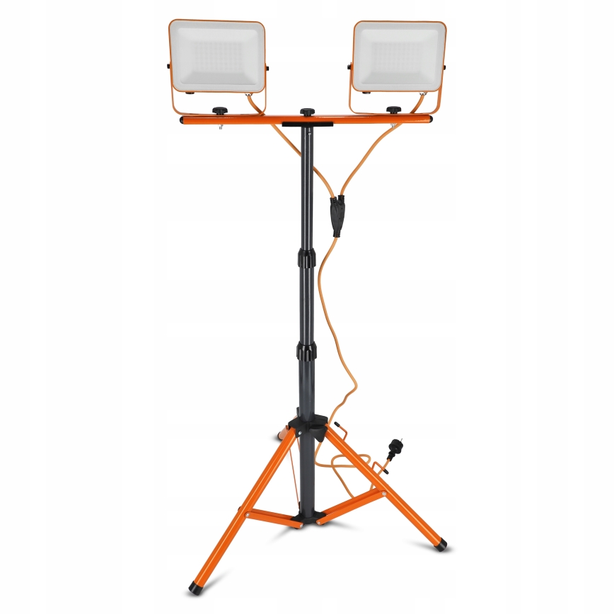 LED-Strahler mit Stativ 2xLED/50W/230V 4500K IP65 orange