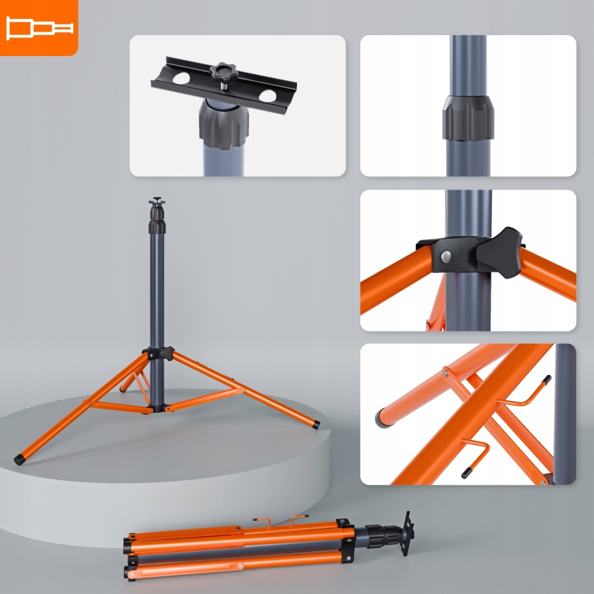 LED-Strahler mit Stativ 3xLED/50W/230V 4500K IP65 schwarz/orange