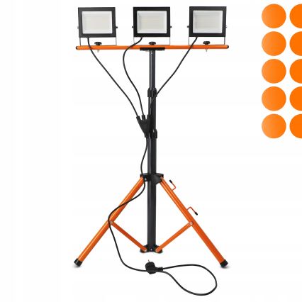 LED-Strahler mit Stativ 3xLED/50W/230V 4500K IP65 schwarz/orange