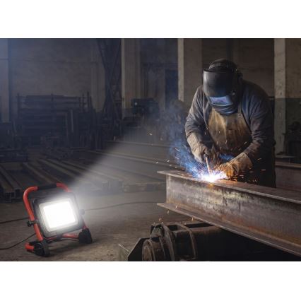 LED-Strahler mit Stativ ELION LED/100W/230V 4000K IP65 rot/schwarz