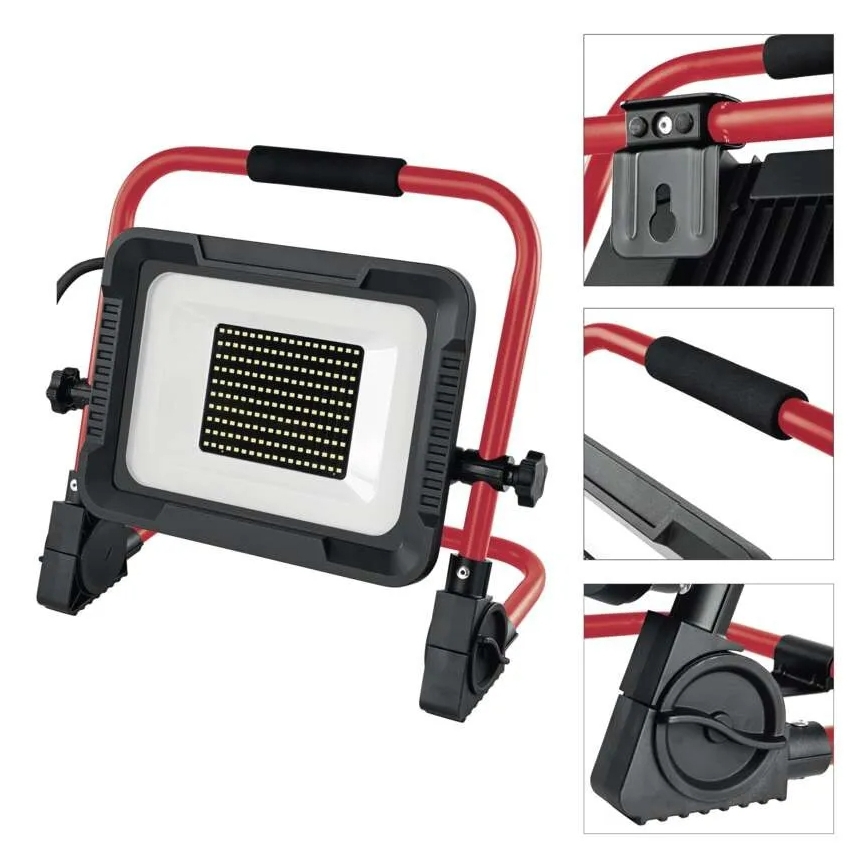 LED-Strahler mit Stativ ELION LED/100W/230V 4000K IP65 rot/schwarz