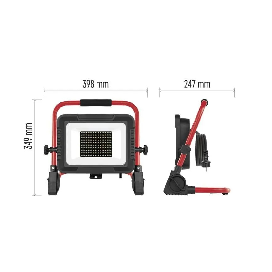 LED-Strahler mit Stativ ELION LED/100W/230V 4000K IP65 rot/schwarz