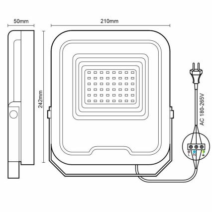 LED-Strahler PROFI LED/50W/180-265V 5000K IP65