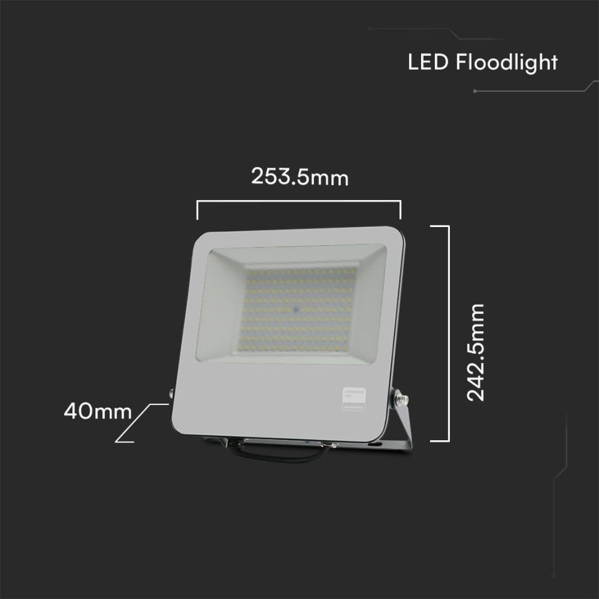 LED-Strahler SAMSUNG CHIP LED/100W/230V 6400K IP65 schwarz