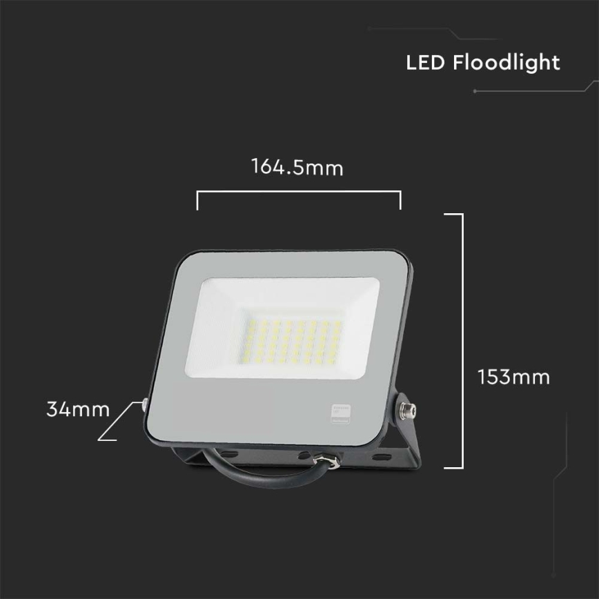LED-Strahler SAMSUNG CHIP LED/30W/230V 4000K IP65 schwarz