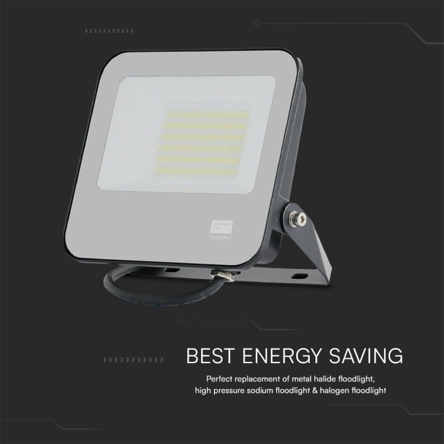 LED-Strahler SAMSUNG CHIP LED/50W/230V 6500K IP65 schwarz