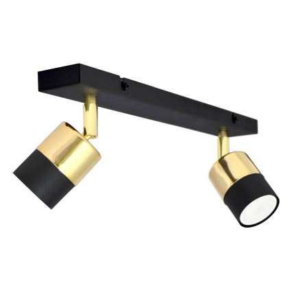LED-Strahler TUBSSON 2xGU10/4,8W/230V schwarz/golden