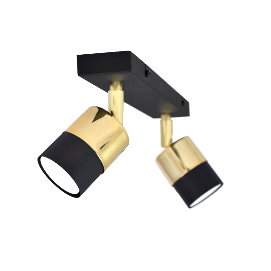 LED-Strahler TUBSSON 2xGU10/4,8W/230V schwarz/golden