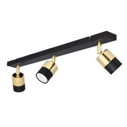 LED-Strahler TUBSSON 3xGU10/4,8W/230V schwarz/golden
