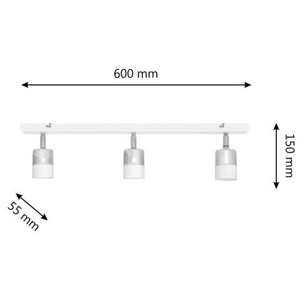 LED-Strahler TUBSSON 3xGU10/4,8W/230V weiß/glänzendes Chrom
