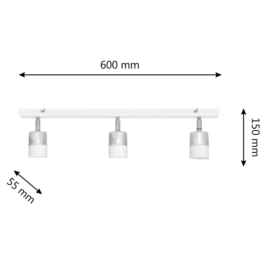 LED-Strahler TUBSSON 3xGU10/4,8W/230V weiß/glänzendes Chrom