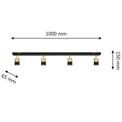 LED-Strahler TUBSSON 4xGU10/4,8W/230V schwarz/golden