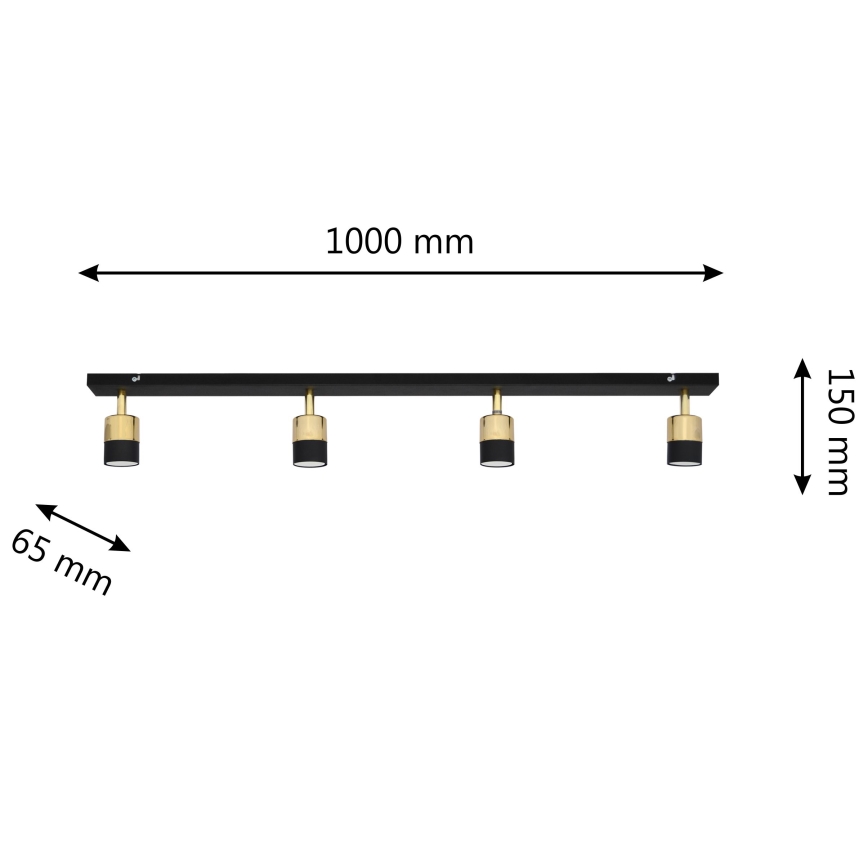 LED-Strahler TUBSSON 4xGU10/4,8W/230V schwarz/golden