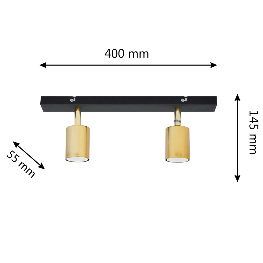 LED Strahler TUNE 2xGU10/4,8W/230V golden/schwarz