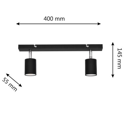LED-Strahler TUNE 2xGU10/4,8W/230V schwarz