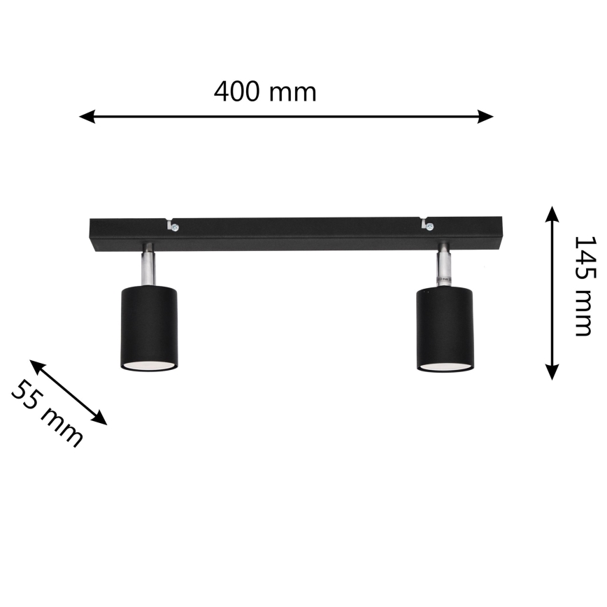 LED-Strahler TUNE 2xGU10/4,8W/230V schwarz