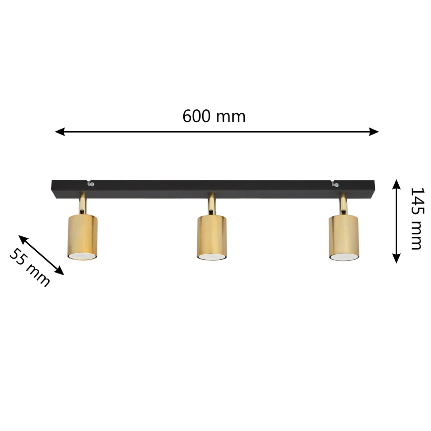 LED Strahler TUNE 3xGU10/4,8W/230V golden/schwarz