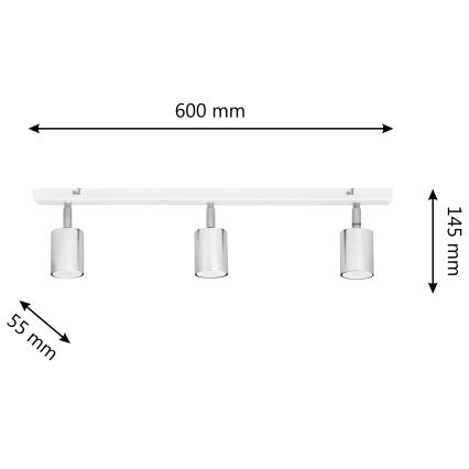 LED-Strahler TUNE 3xGU10/4,8W/230V mattes Chrom/weiß