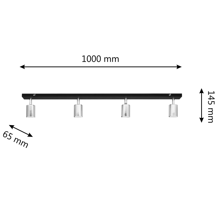 LED-Strahler TUNE 4xGU10/4,8W/230V mattes Chrom/schwarz