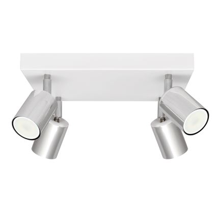 LED-Strahler TUNE 4xGU10/4,8W/230V mattes Chrom/weiß