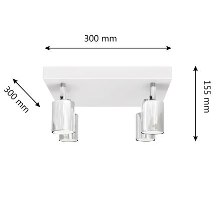 LED-Strahler TUNE 4xGU10/4,8W/230V mattes Chrom/weiß