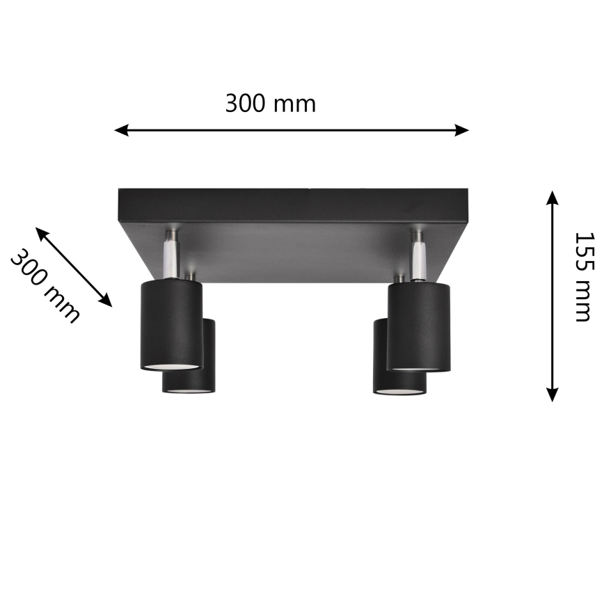 LED-Strahler TUNE 4xGU10/4,8W/230V schwarz