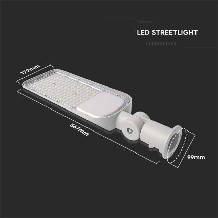 LED Straßenlampe SAMSUNG CHIP LED/100W/230V 6500K IP65 grau