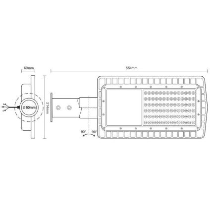 LED-Straßenlaterne LED/60W/230V 5000K IP65