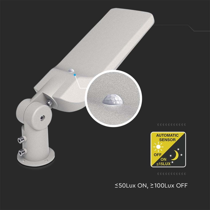 LED-Straßenleuchte mit Sensor und Samsung-Chip, 30W, 230V, 6500K, IP65