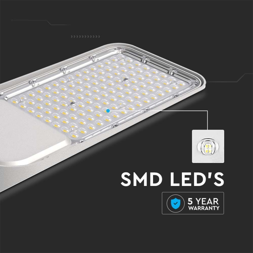 LED-Straßenleuchte SAMSUNG CHIP LED/30W/230V 6500K IP65 grau