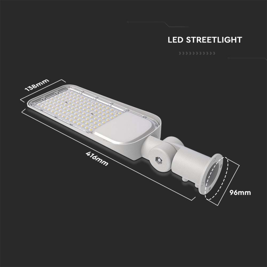 LED-Straßenleuchte SAMSUNG CHIP LED/30W/230V 6500K IP65 grau