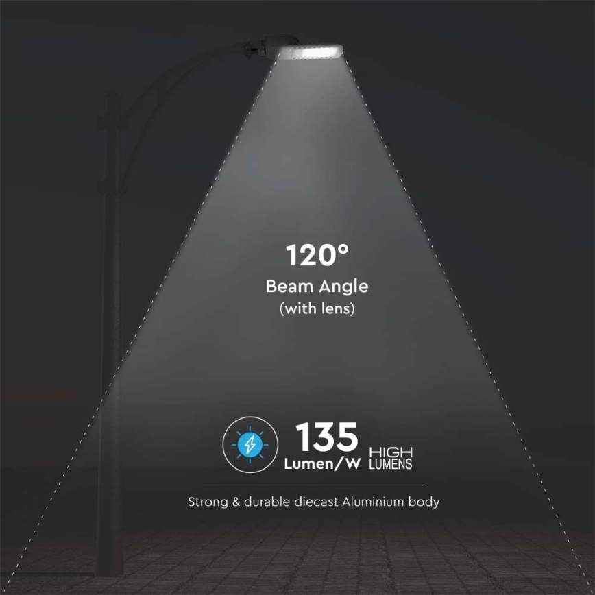 LED-Straßenleuchte SAMSUNG CHIP LED/50W/230V 6500K grau