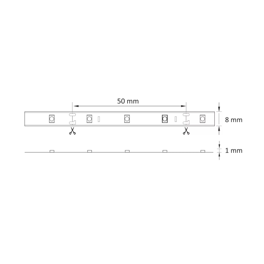 LED Streifen 5m LED/10W/12V IP20 3300K