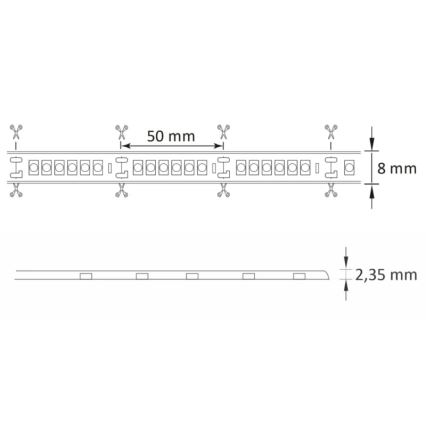 LED-Streifen für Außenbereiche 3m LED/23W/24V/230V 4000K IP65