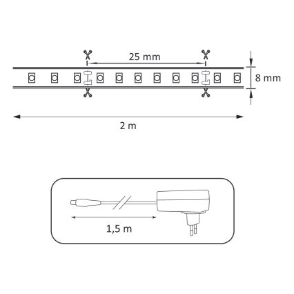 LED-Streifen LED/18W/12V 2m 4000K IP65