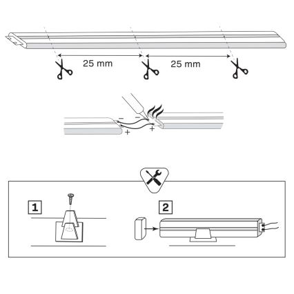 LED-Streifen NEON 2 m LED/17W/12V 4.000K IP65