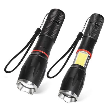 LED Taschenlampe 2xT6/10W/3,7V + LED/3W